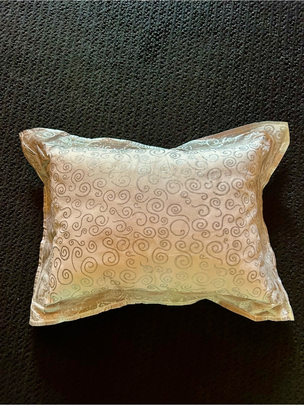 Elegant Swirl Silver Decorative Pillow